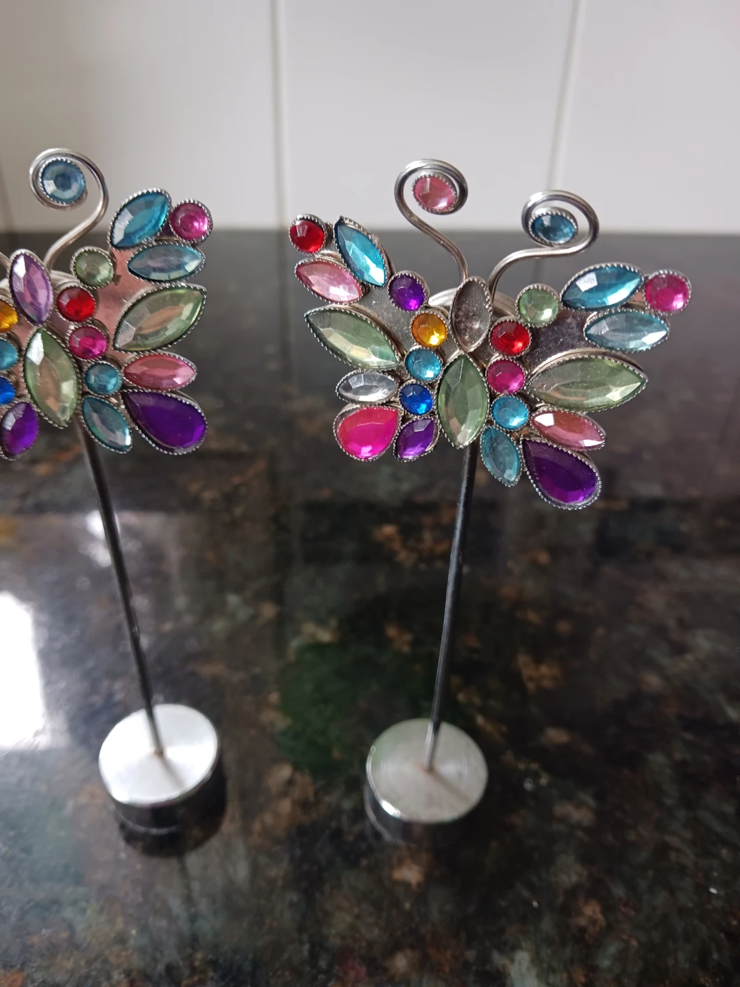 Set of 3 Butterfly Jeweled Place Card Holders - photo 2