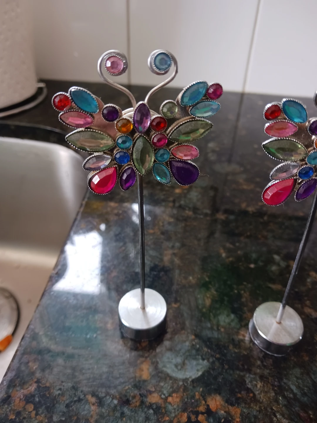 Set of 3 Butterfly Jeweled Place Card Holders - photo 4
