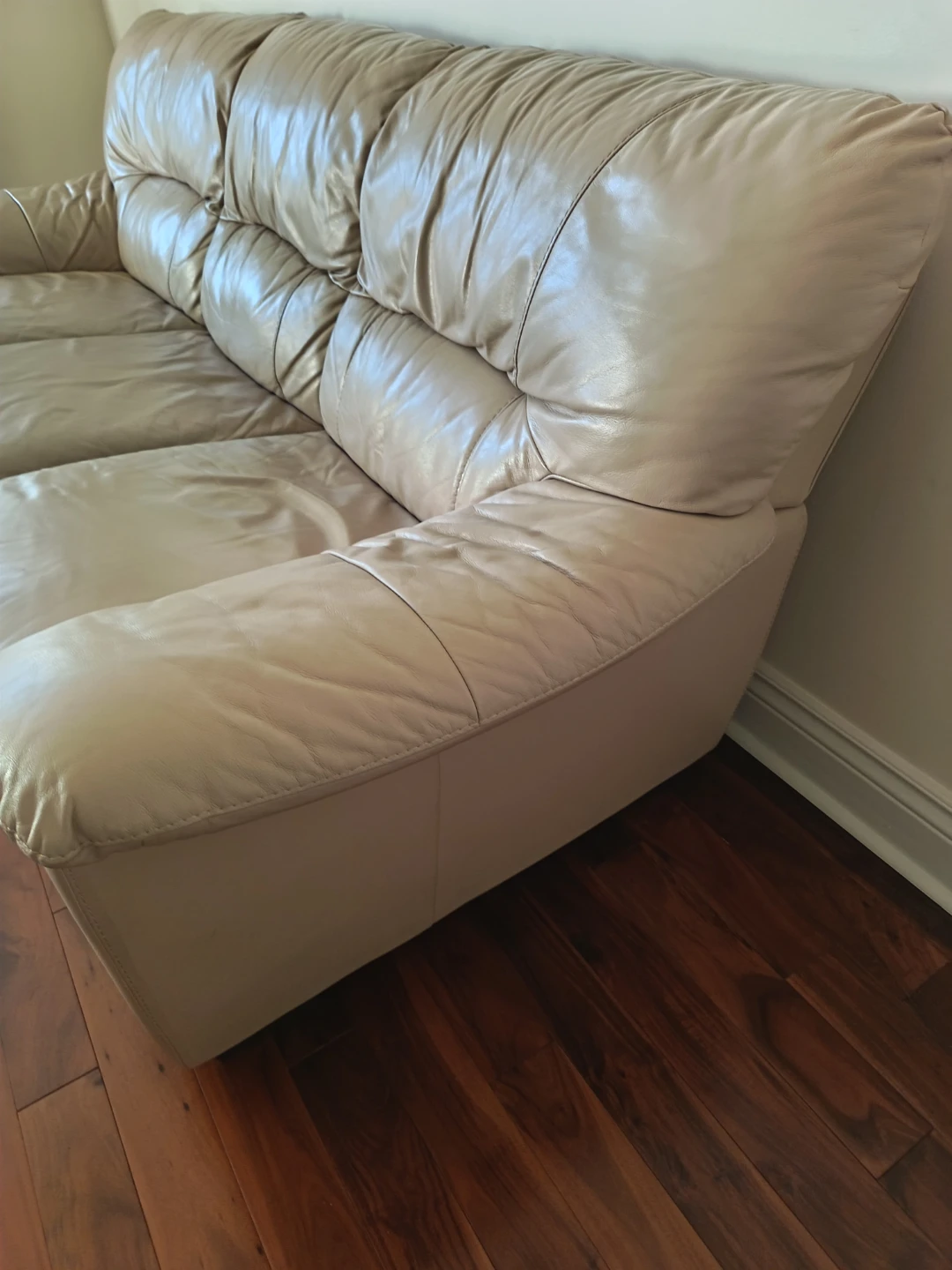 Beige Leather Sofa