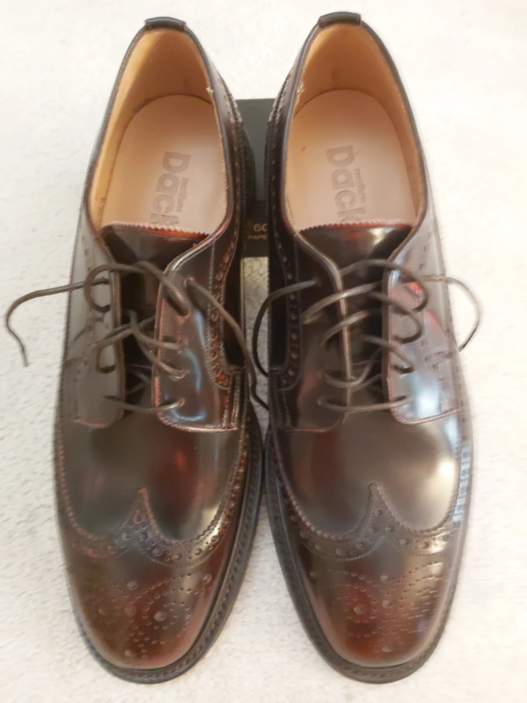 NEW 9.5 Matthew Dack Handmade Wingtip Brogue Dress Shoes