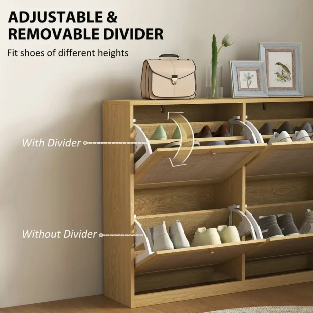 Brand new in box - Wooden Shoe Cabinet with Rattan Elements - photo 4
