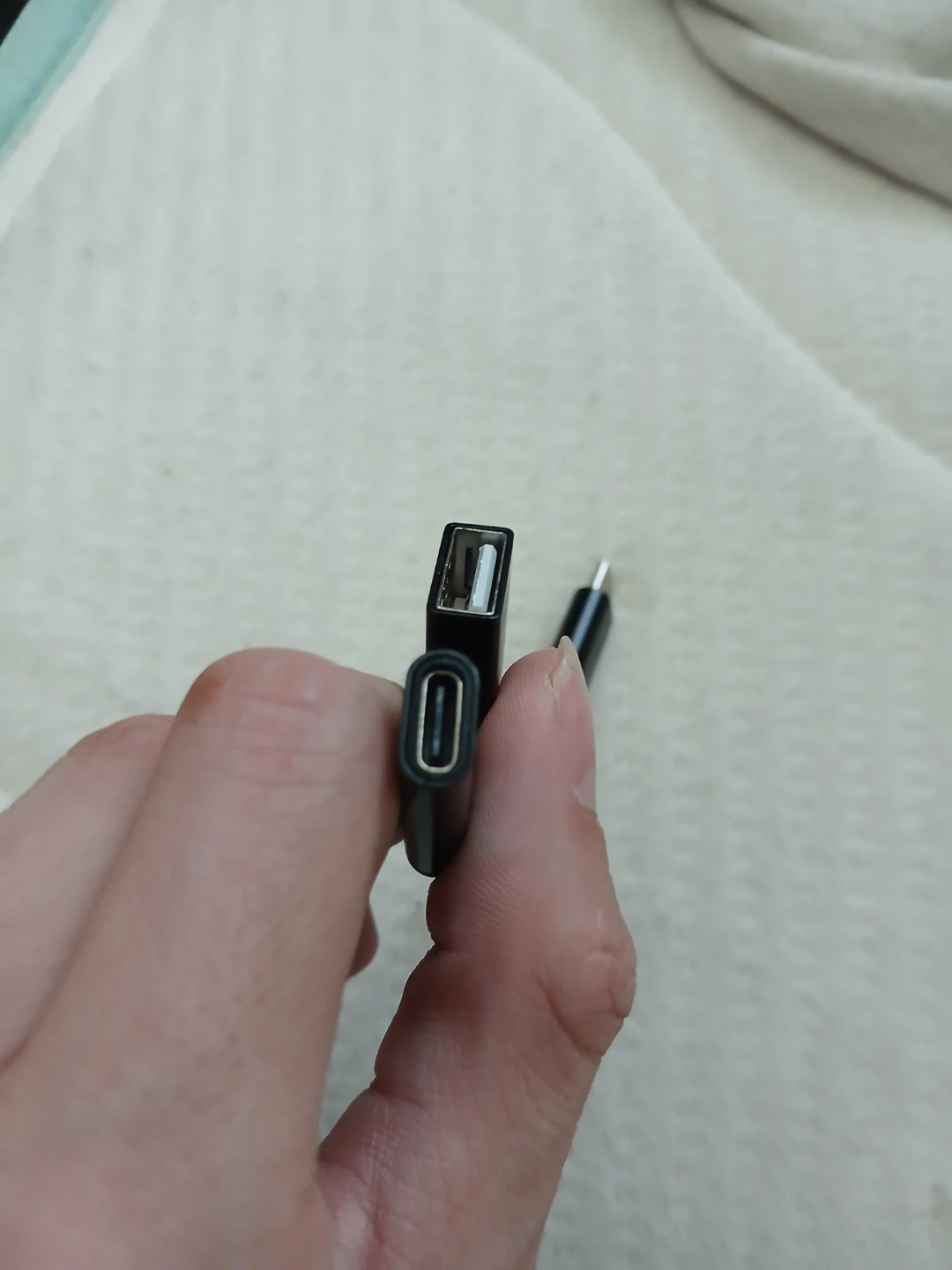 USB OTG Adapter Cord (USB-C Male, USB-C Female, USB Female) - photo 3