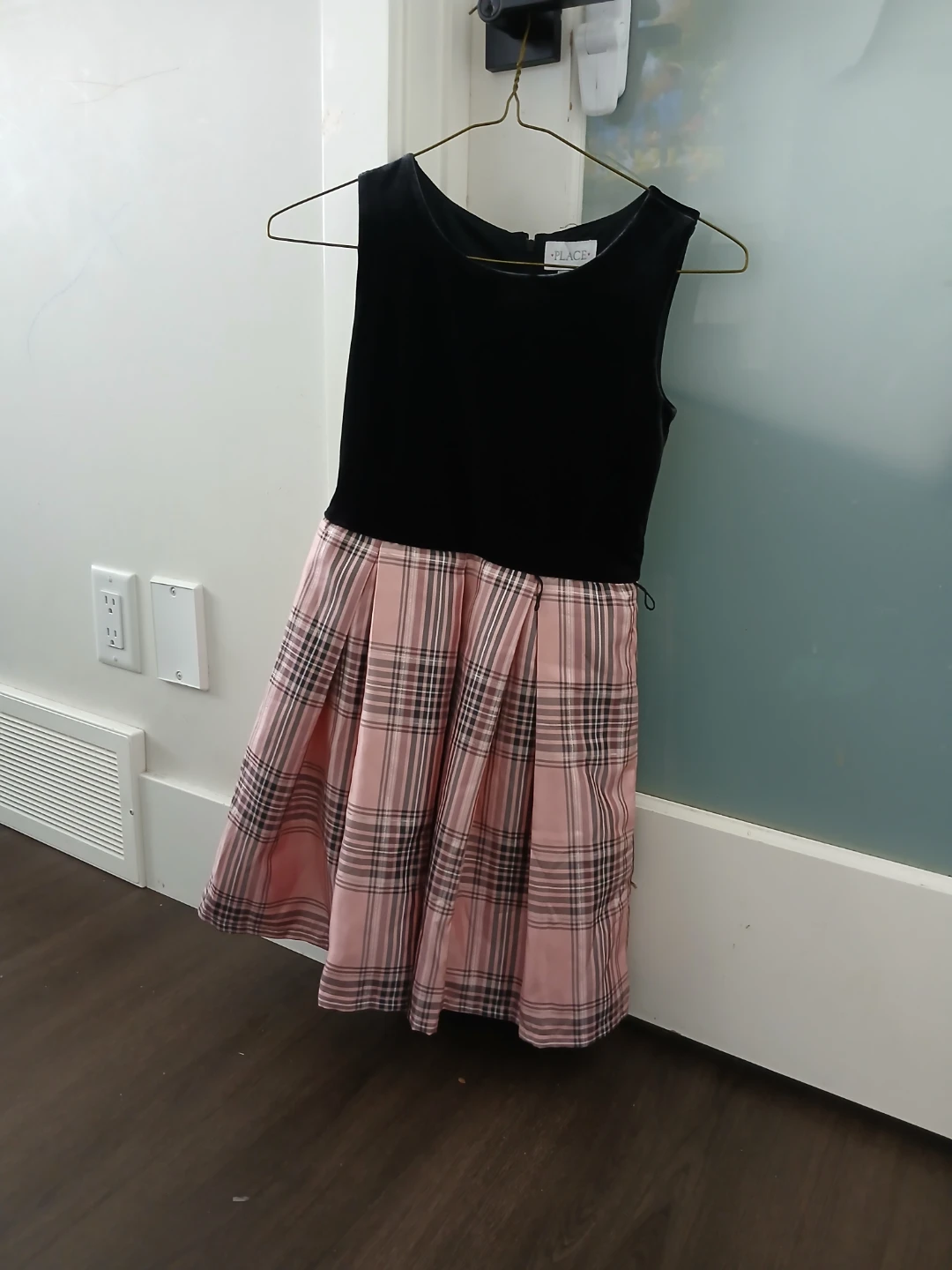 The Children's Place Black Velvet & Plaid Dress - photo 2