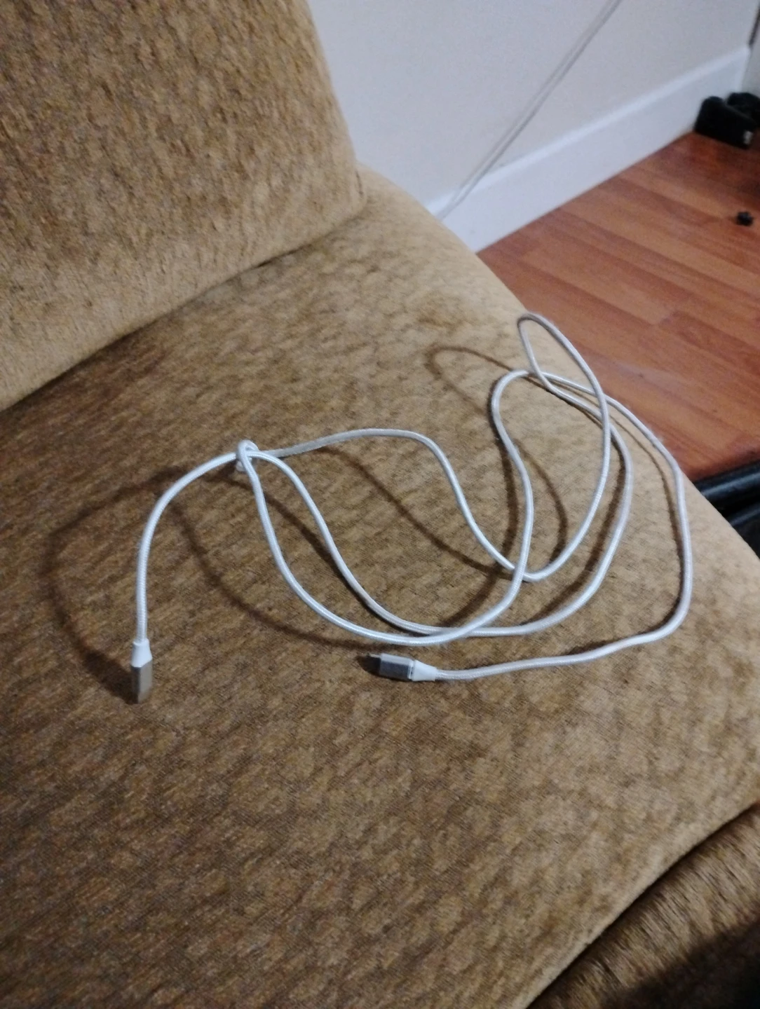 A white USB c charger