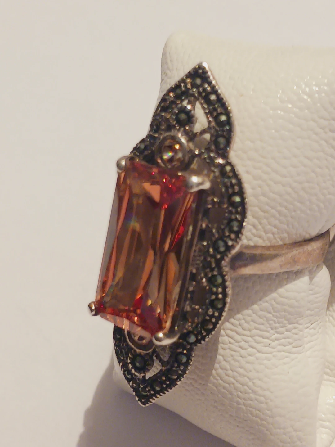 Stunning Art Deco Sterling Silver 925 Marcasite Ring.9. - photo 3