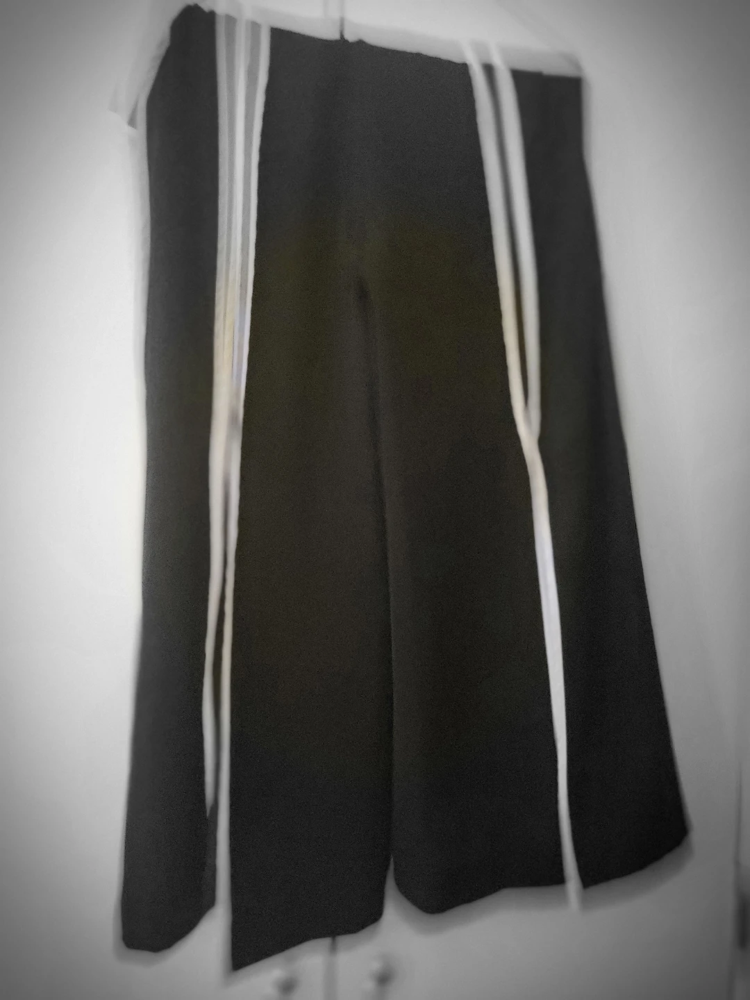 Black Wide Leg Pants with White Stripes size XL 50% off