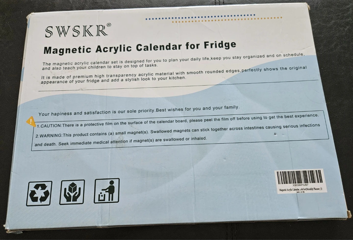 Magnetic Acrylic Calendar for Fridge - photo 3
