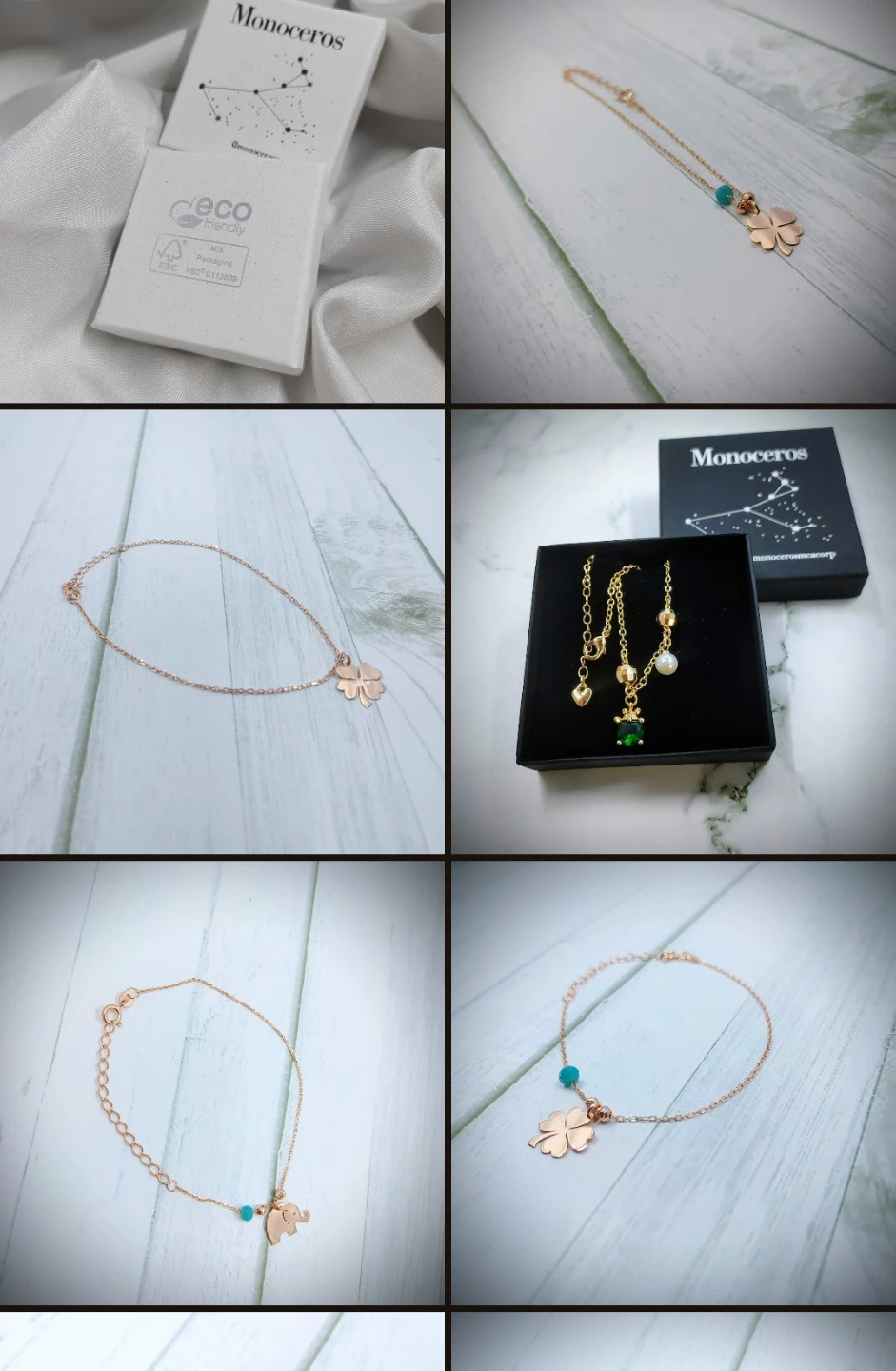 Monoceros Rose Gold Tone Necklace with Moon Pendant