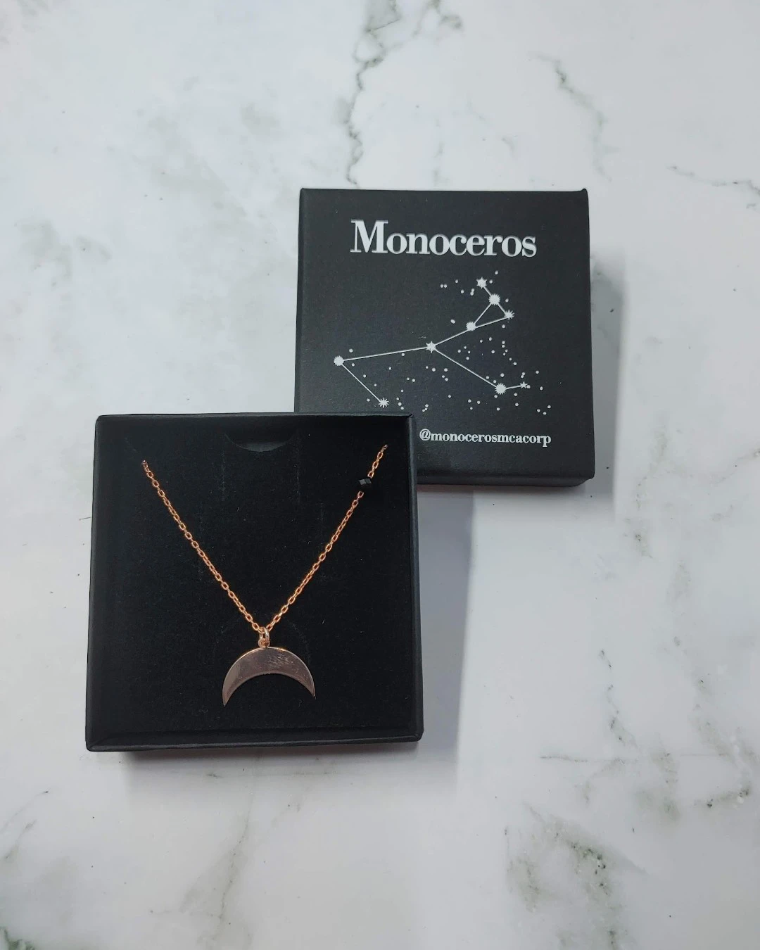 Monoceros Rose Gold Tone Necklace with Moon Pendant - photo 5