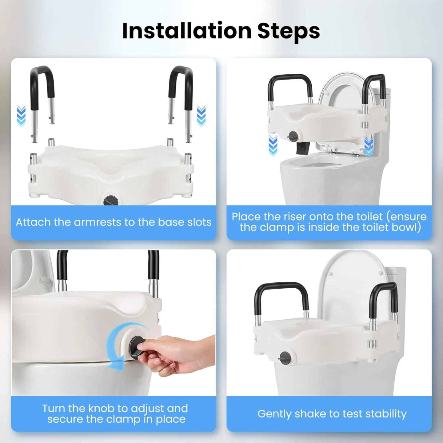 Careboda Raised Toilet Seat with Handles - photo 3