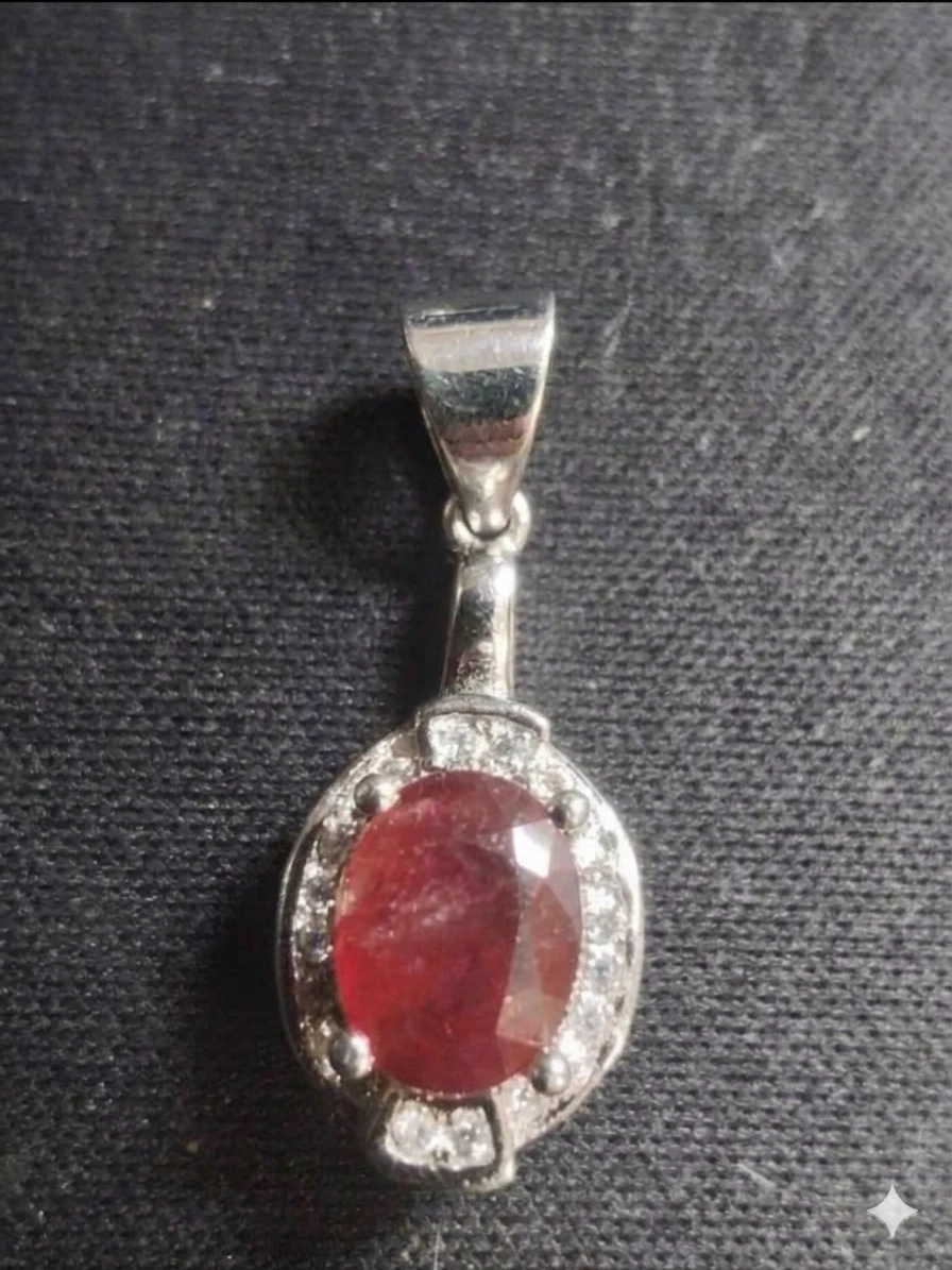Stunning Vintage-Style Ruby Halo Pendant in Solid .925