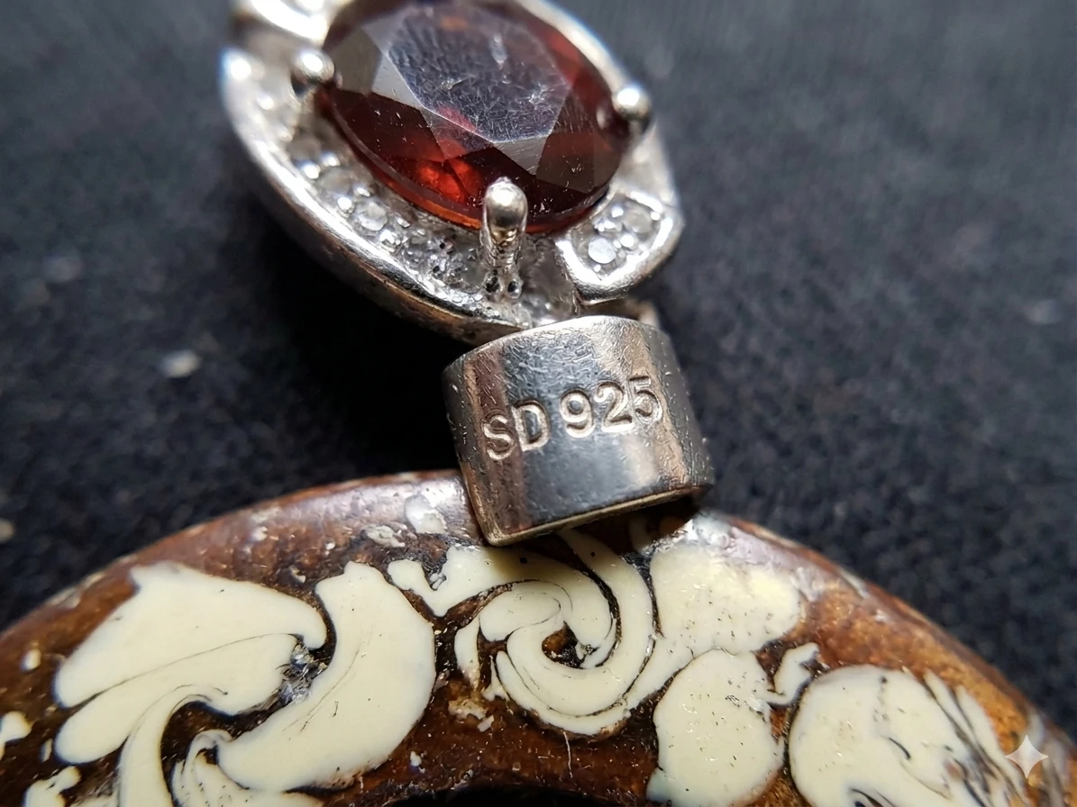 Stunning Vintage-Style Ruby Halo Pendant in Solid .925 - photo 2
