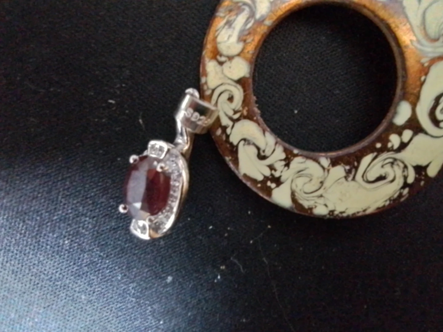 Stunning Vintage-Style Ruby Halo Pendant in Solid .925 - photo 5
