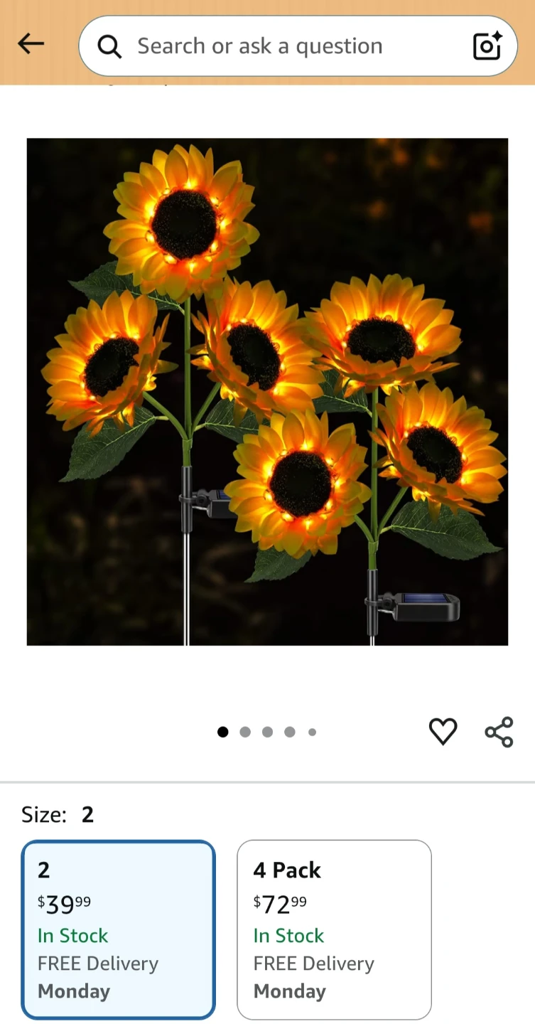 Solar Powered Flower Lights - 5 Sunflowers and 6 Roses - photo 5