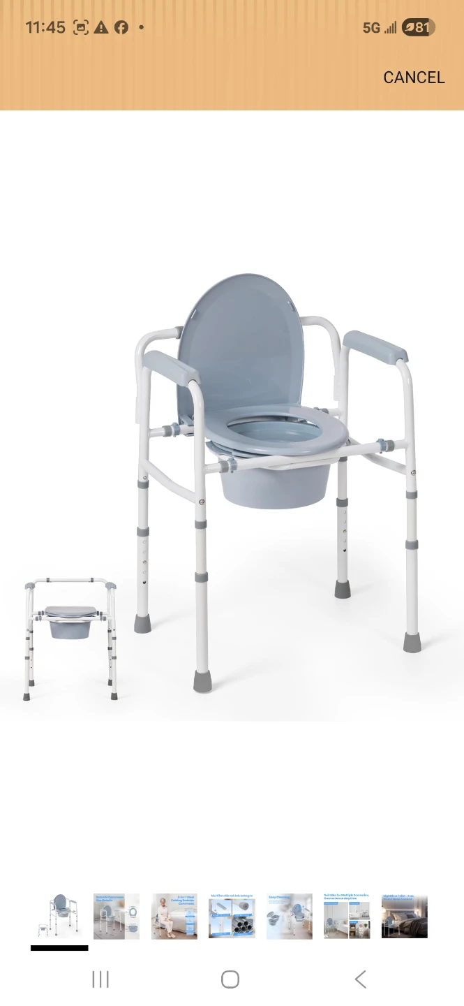 Careboda Bedside Commode Chair with Bucket - photo 2