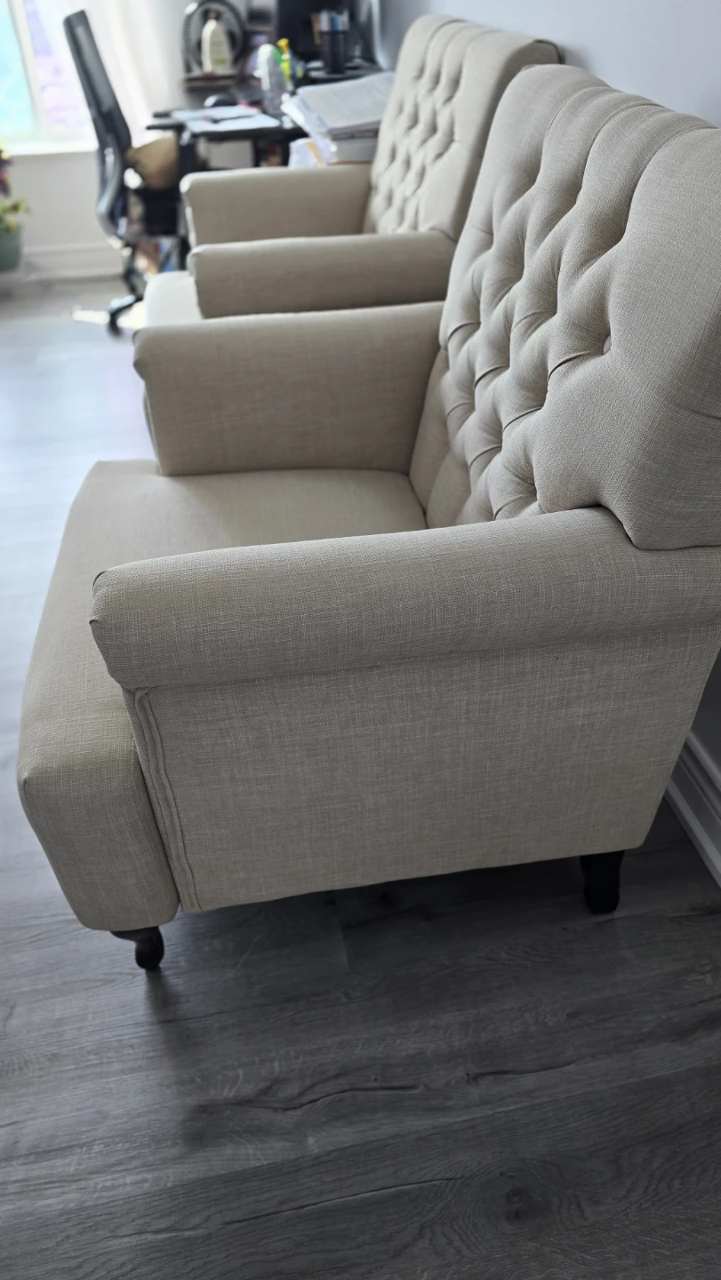 Oversized Tufted Accent Chairs – Beige - photo 3