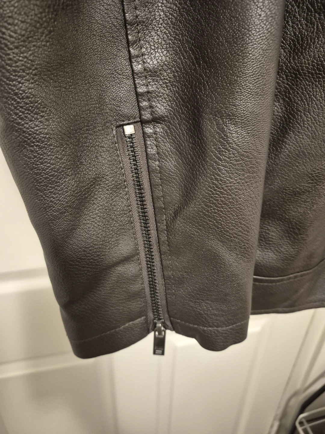 Men's Brown Faux Leather Bomber Jacket ⚽️ - photo 5