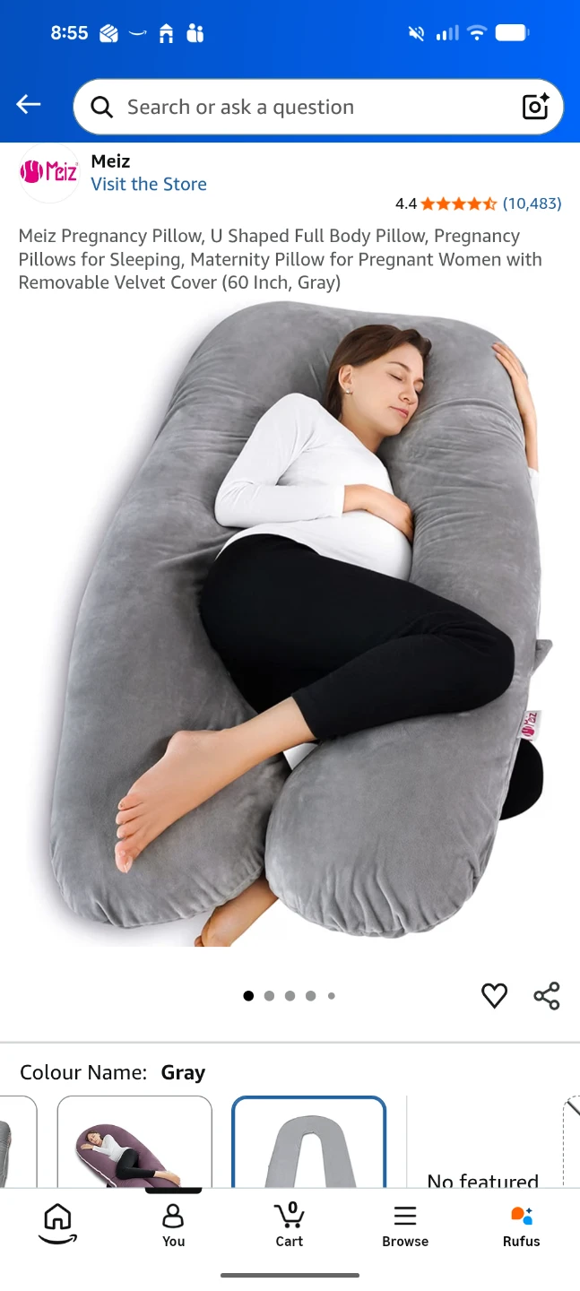Meiz Grey U-Shaped Pregnancy Pillow - photo 3