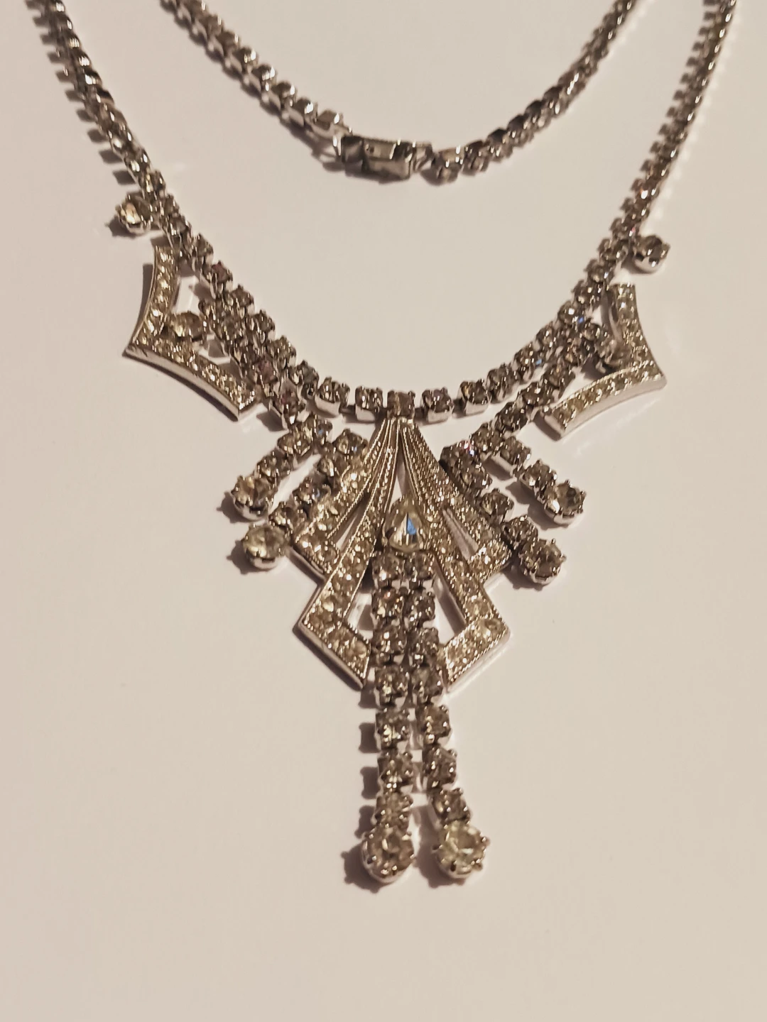 Gorgeous Art Deco Vintage Sparkling Rhinestone Necklace - photo 3