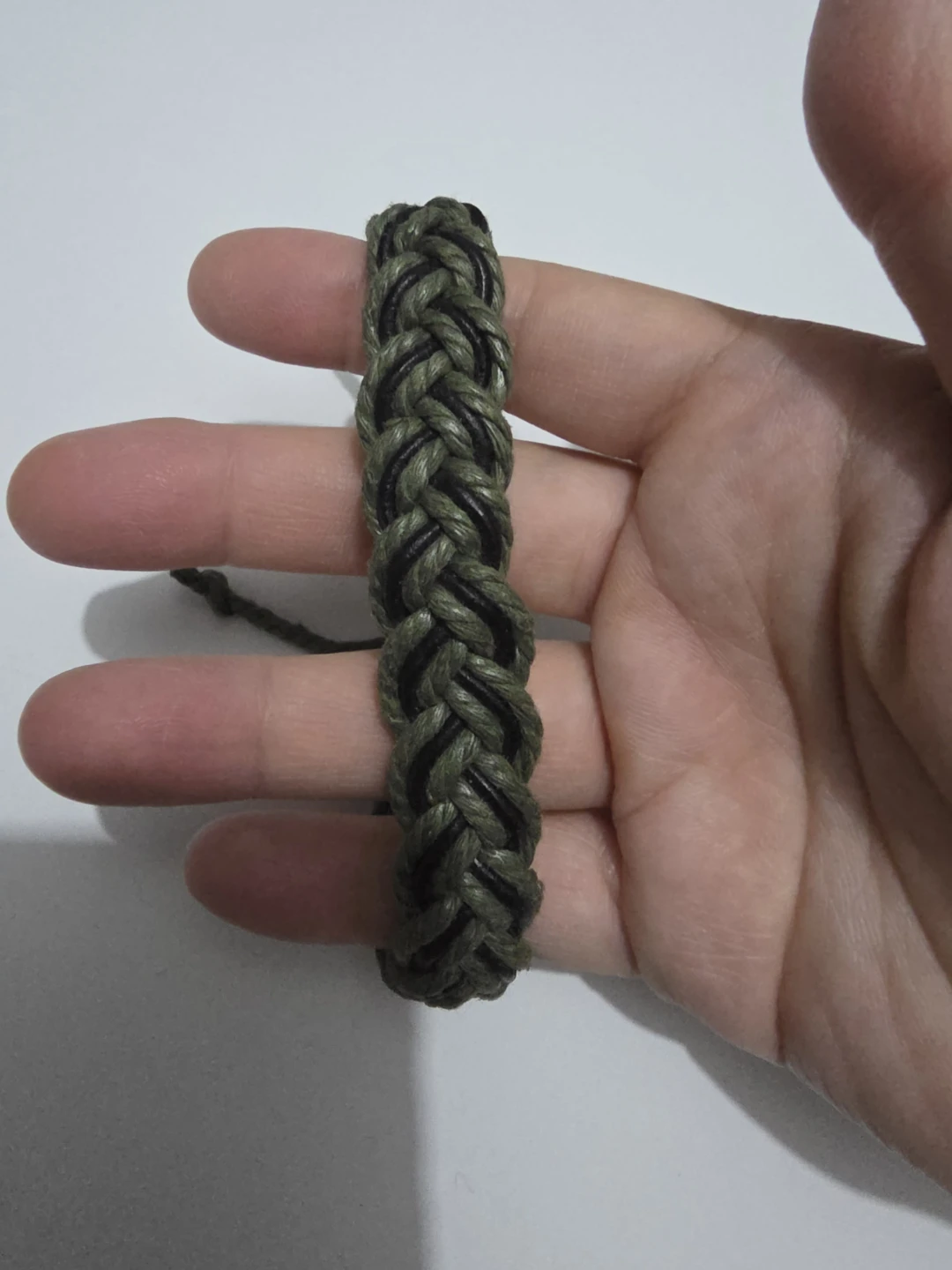 Braided Green Cord Black Leather Bracelet ⚽️