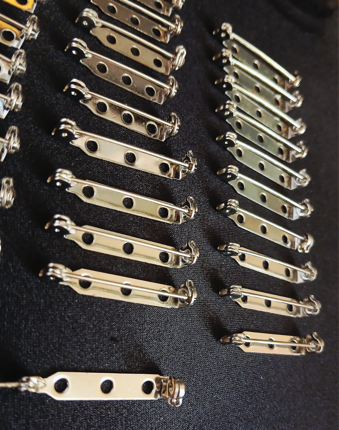 Lot of 40 Silver Tone Pin Backs for Brooches