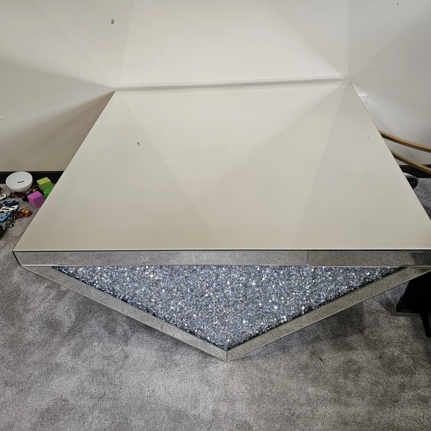 Mirrored Crushed Crystal Coffee Table - photo 4