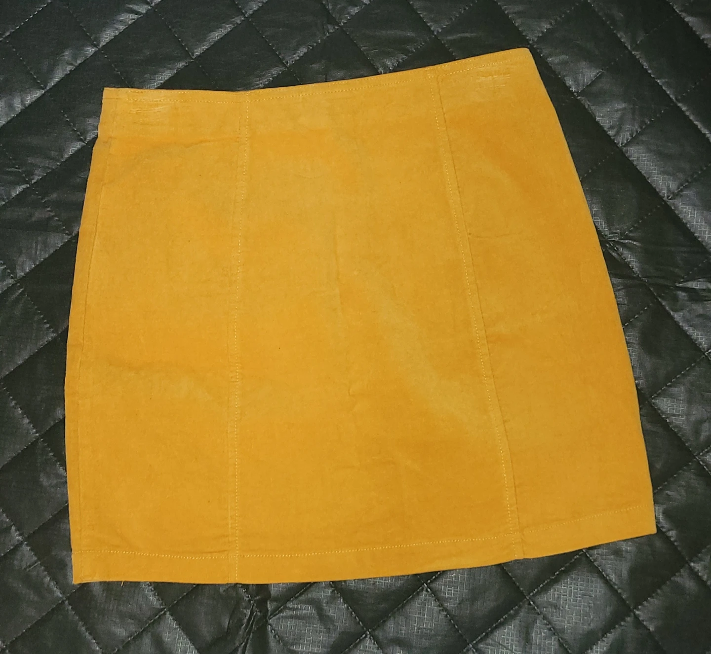 Yellow Suede A-Line Mini Skirt - photo 2