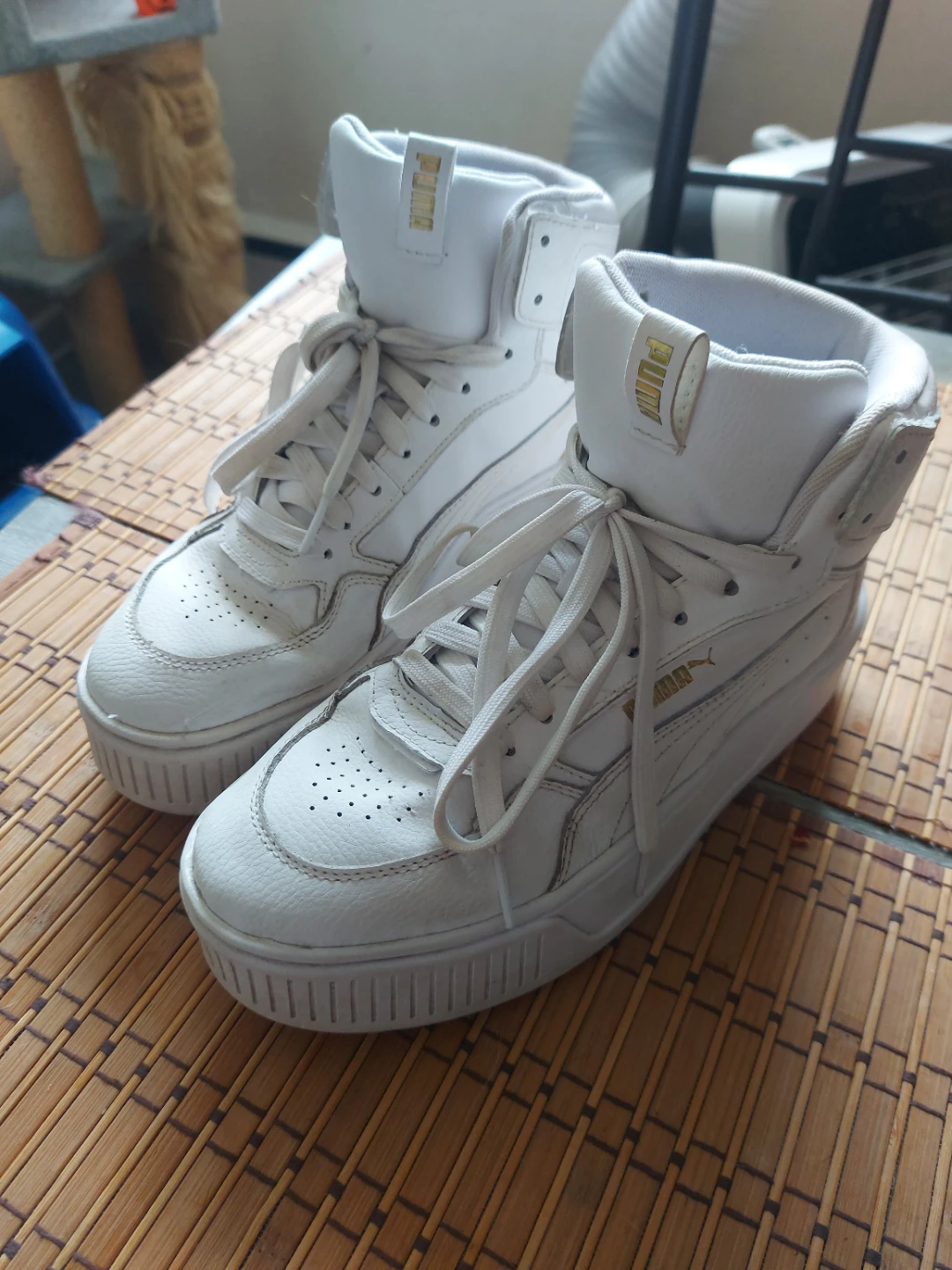 ⚽️ Puma White High-Top Sneakers Size 8 - photo 3