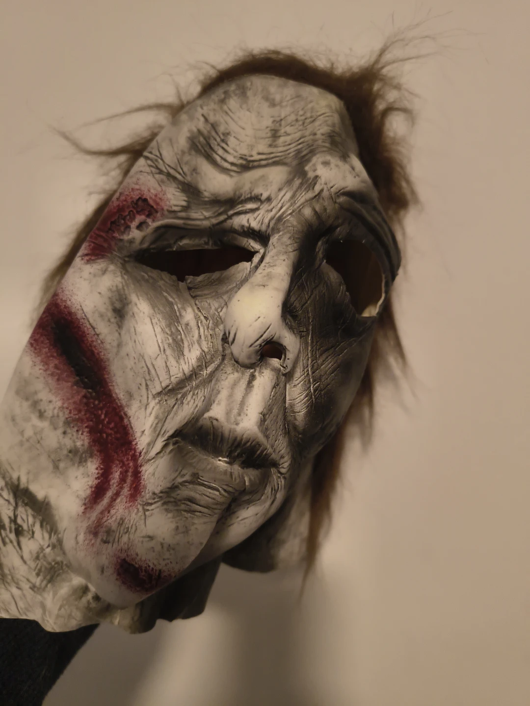 Scary Zombie Halloween Mask with Hair