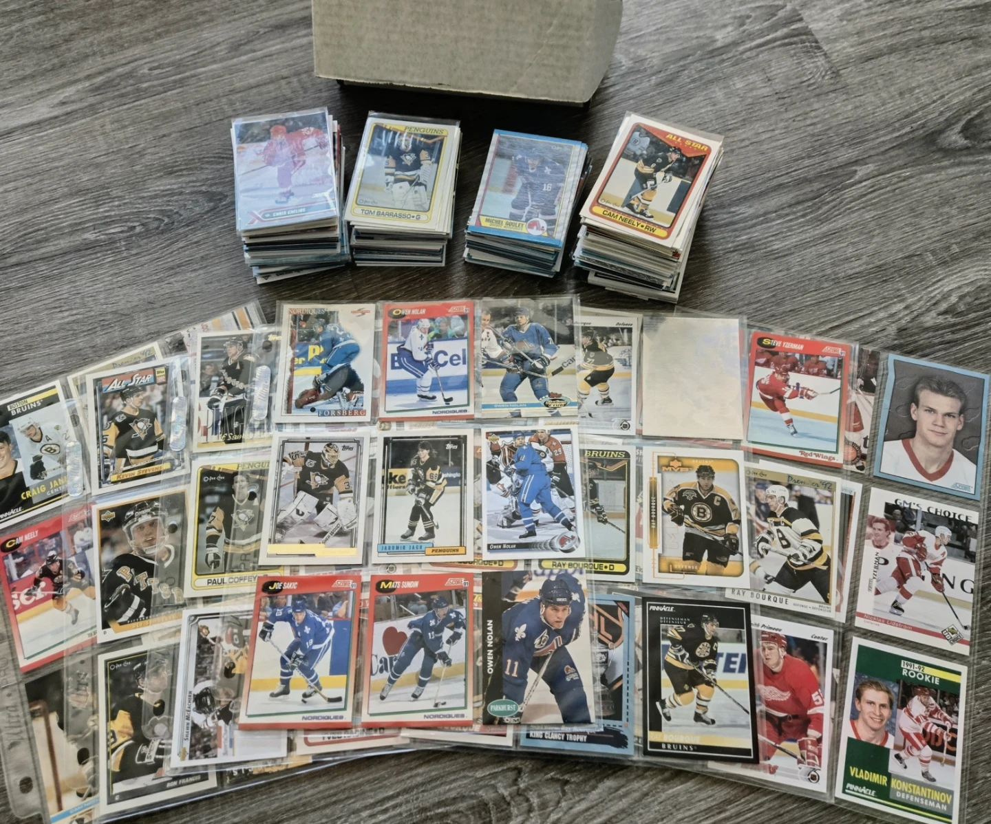 530 Vintage Card Lot, Bruins, Wings, Penguins, Nordiques