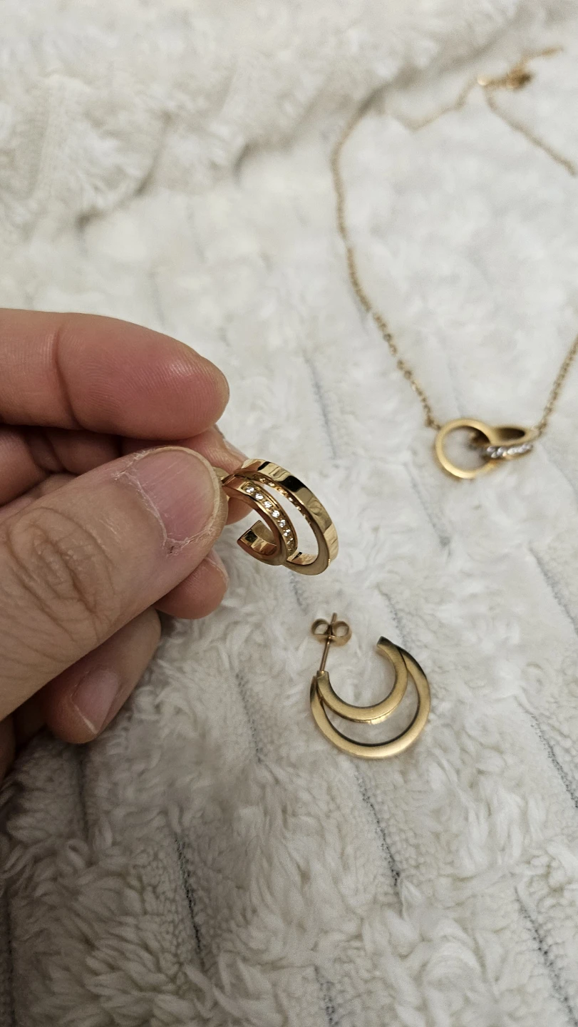 MIA Bijoux stainless steel rose gold jewelry set