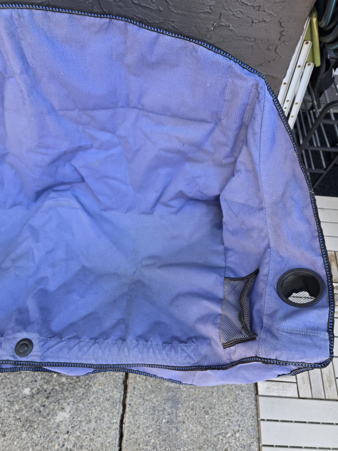 Blue, foldable double camping with cup holder - photo 4
