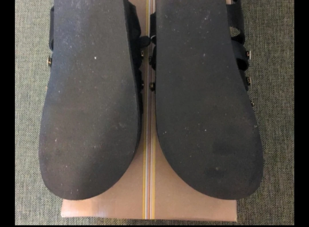 Anthropologie platform sandals leather with rhinestones 9.5 - photo 2