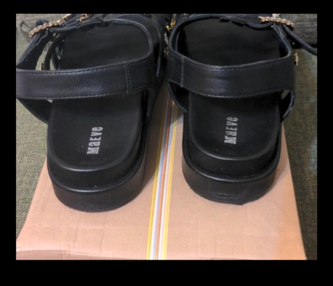 Anthropologie platform sandals leather with rhinestones 9.5 - photo 3