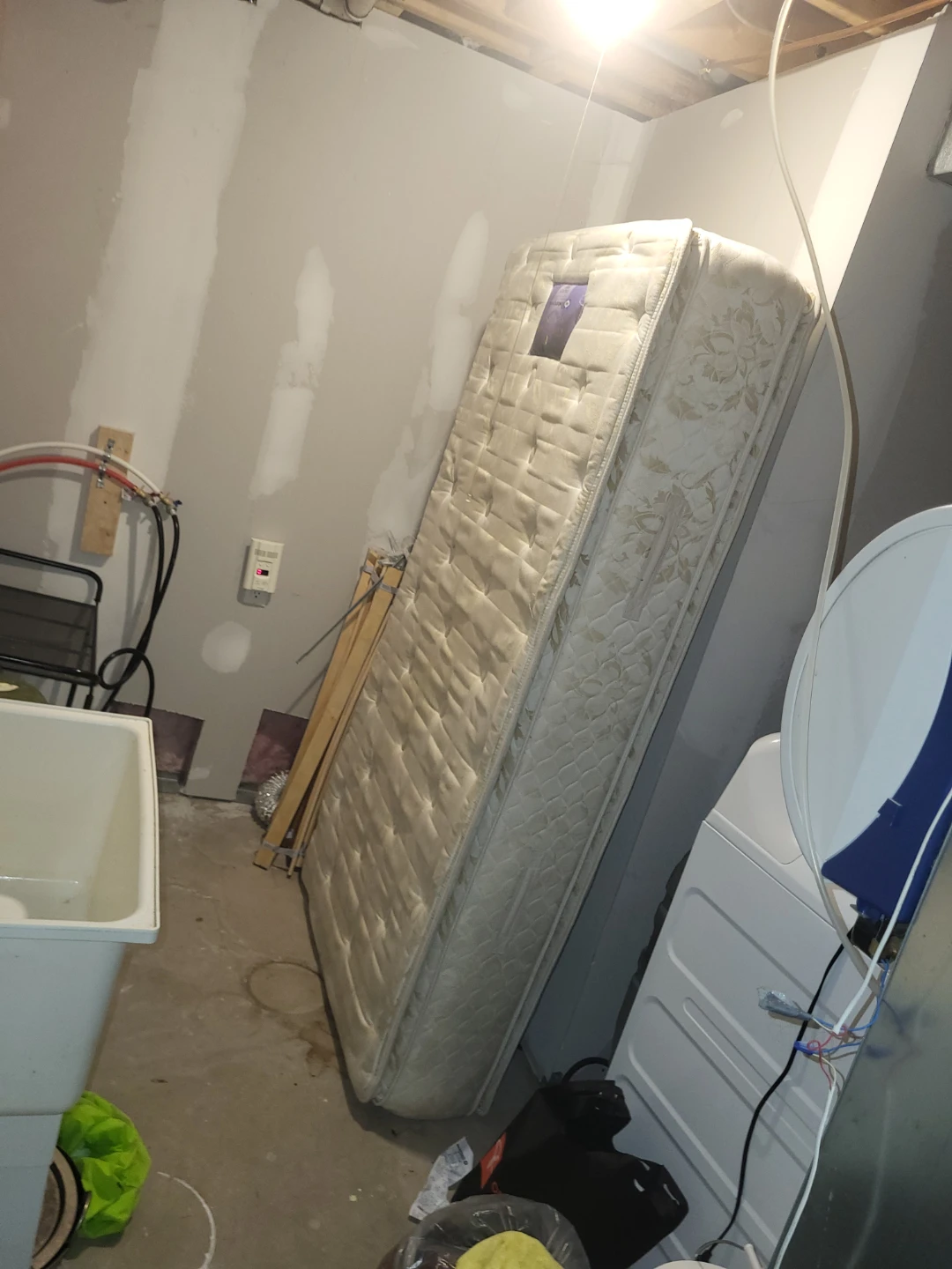White Twin Bed Frame with Mattress - photo 2