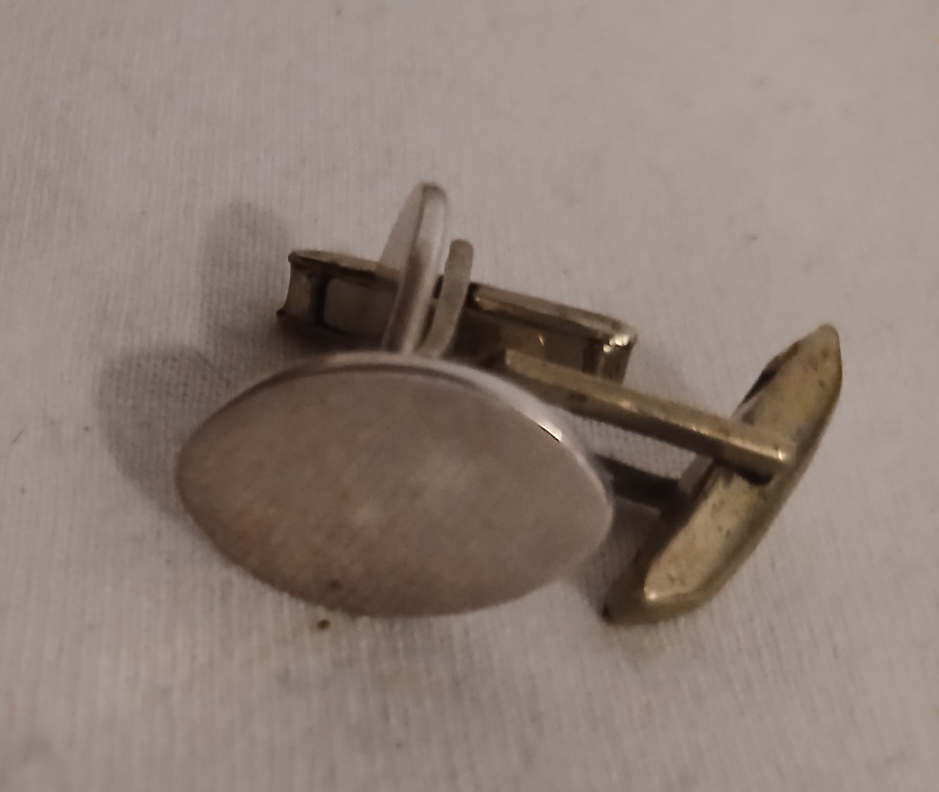 Vintage Sterling Silver Hickok Oval Cufflinks - photo 3