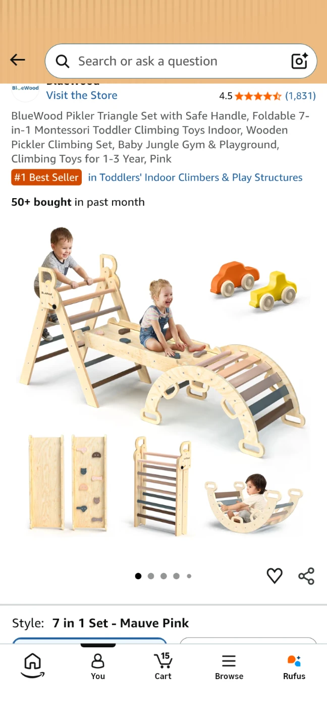 BlueWood Montessori Pikler Triangle Climbing Set