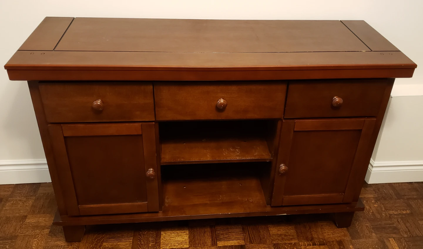 Dark Brown Wood Sideboard Buffet Cabinet - Mint Conditoon - photo 2
