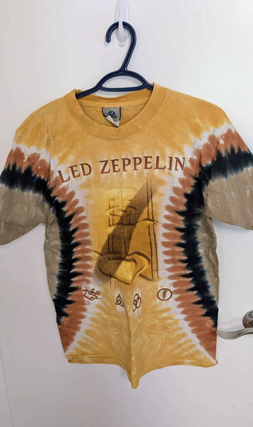 Liquid Blue Led Zeppelin Tie Dye T-Shirt - Men's Medium