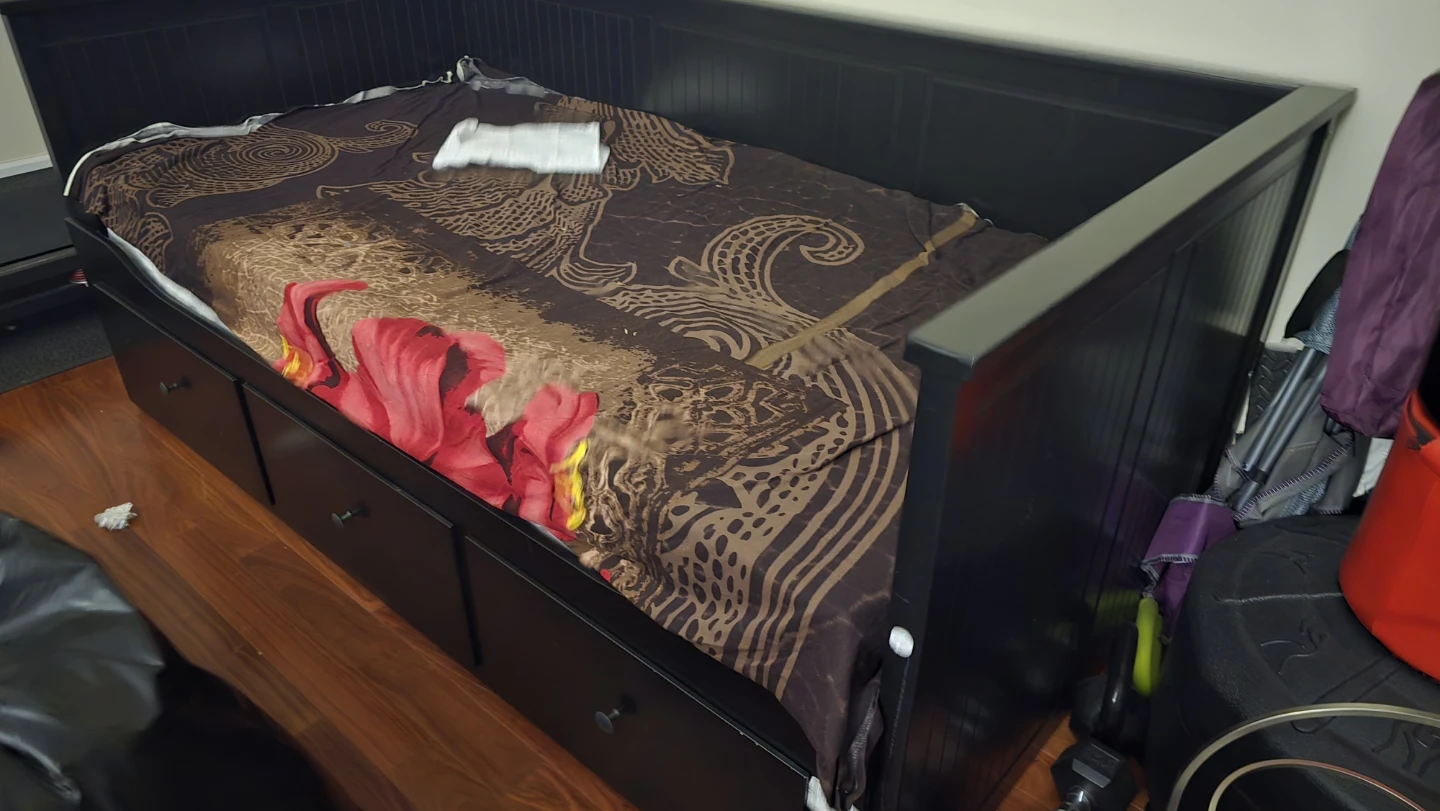 Ikea Black Daybed with Storage Drawers - photo 2