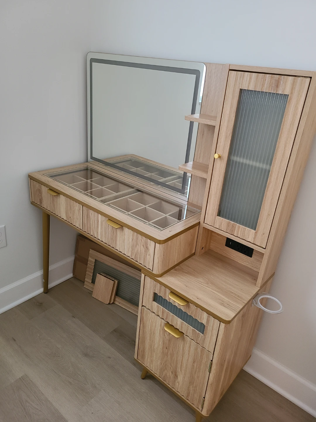 Vanity Desk with Mirror and Storage - photo 2