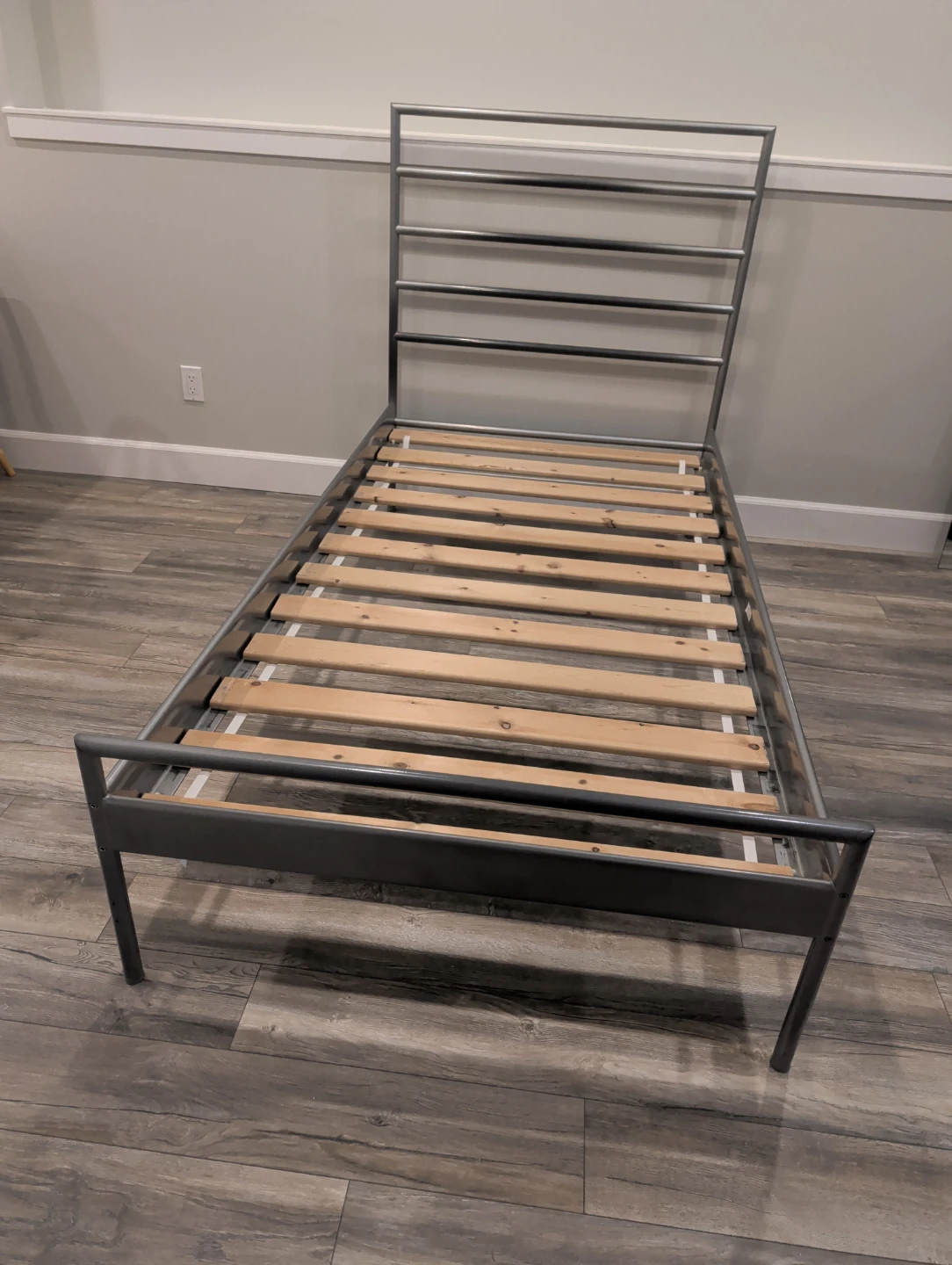 Twin IKEA Heimdal Metal Bed Frame with slats