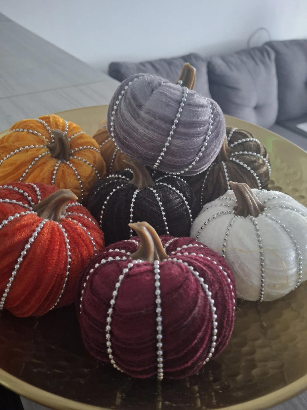 Set of 8 Decorative Velvet Pumpkins ⚽️ - photo 2