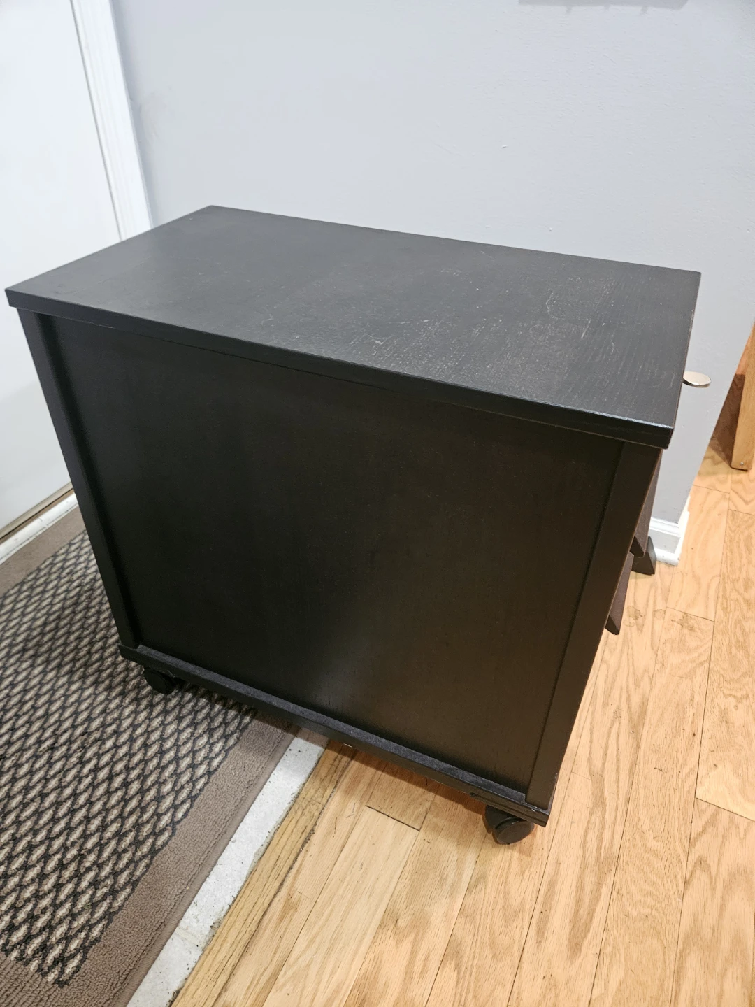 Black 3-Drawer Rolling File Cabinet - photo 2