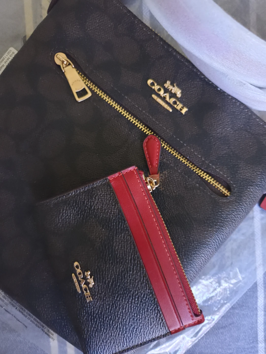 Coach signature bag and cardholder set