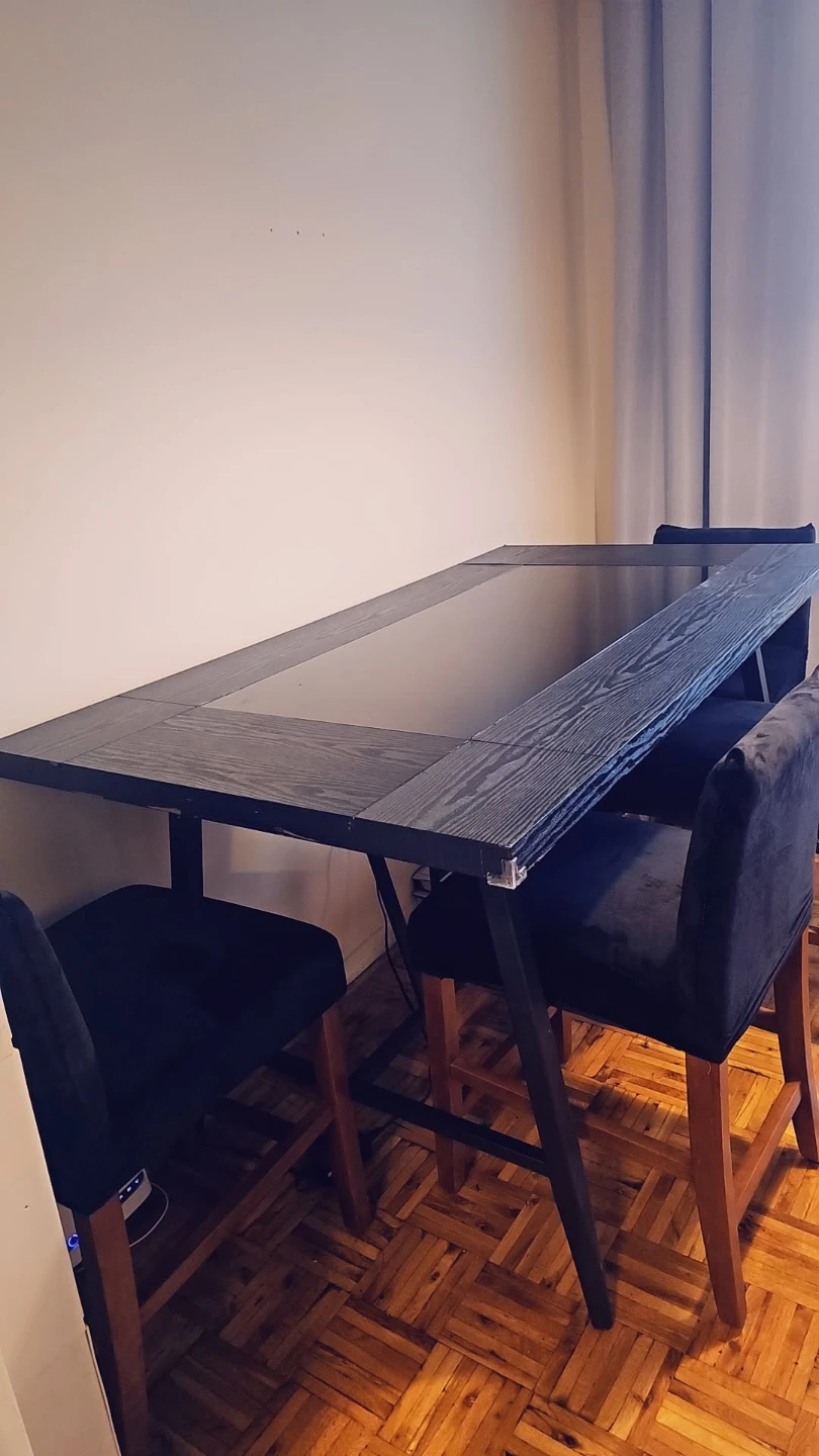 Black Dining Table with Glass Top - photo 2