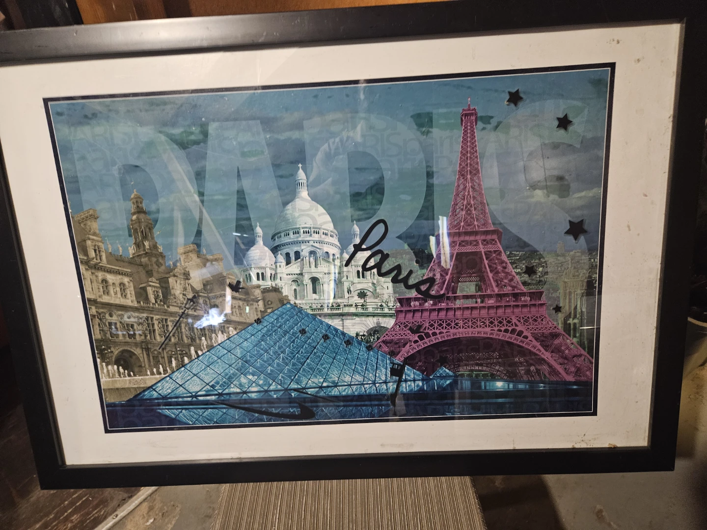 Framed Paris Collage Art - photo 2