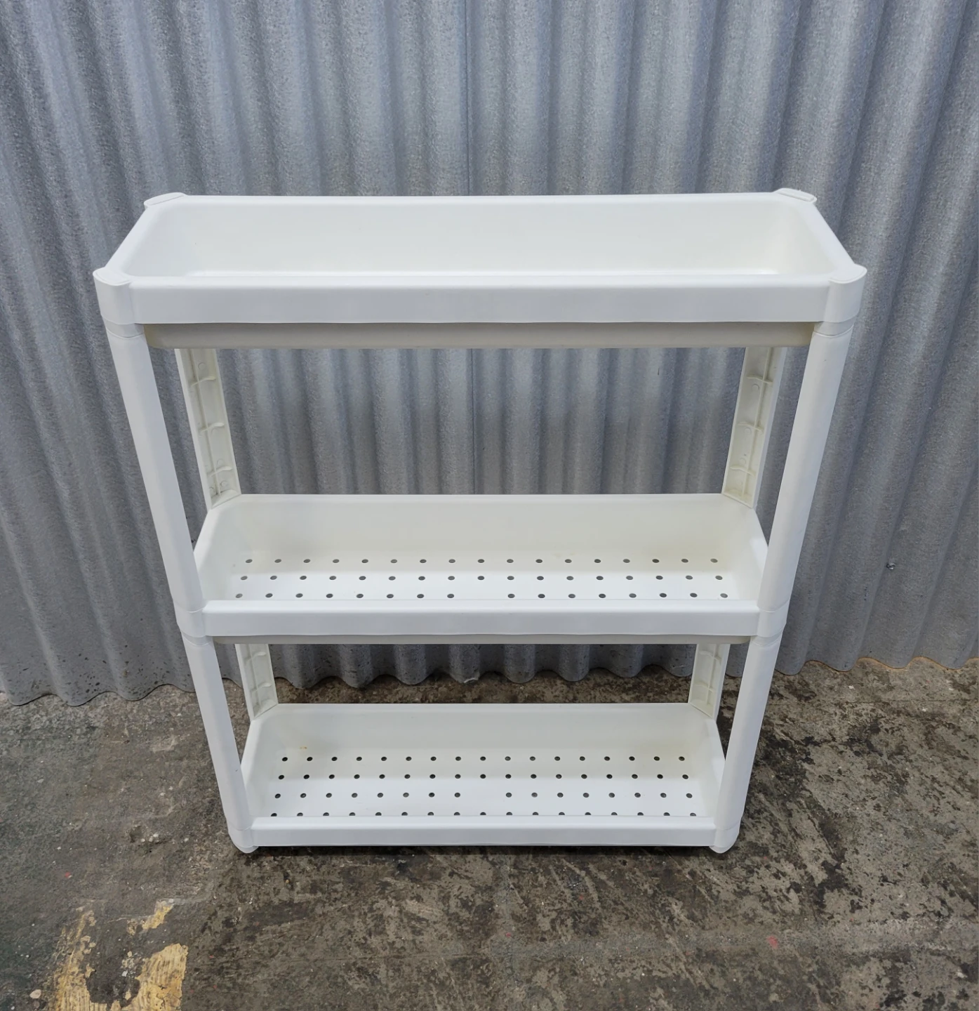 White 3-Tier Slim Storage Shelf
