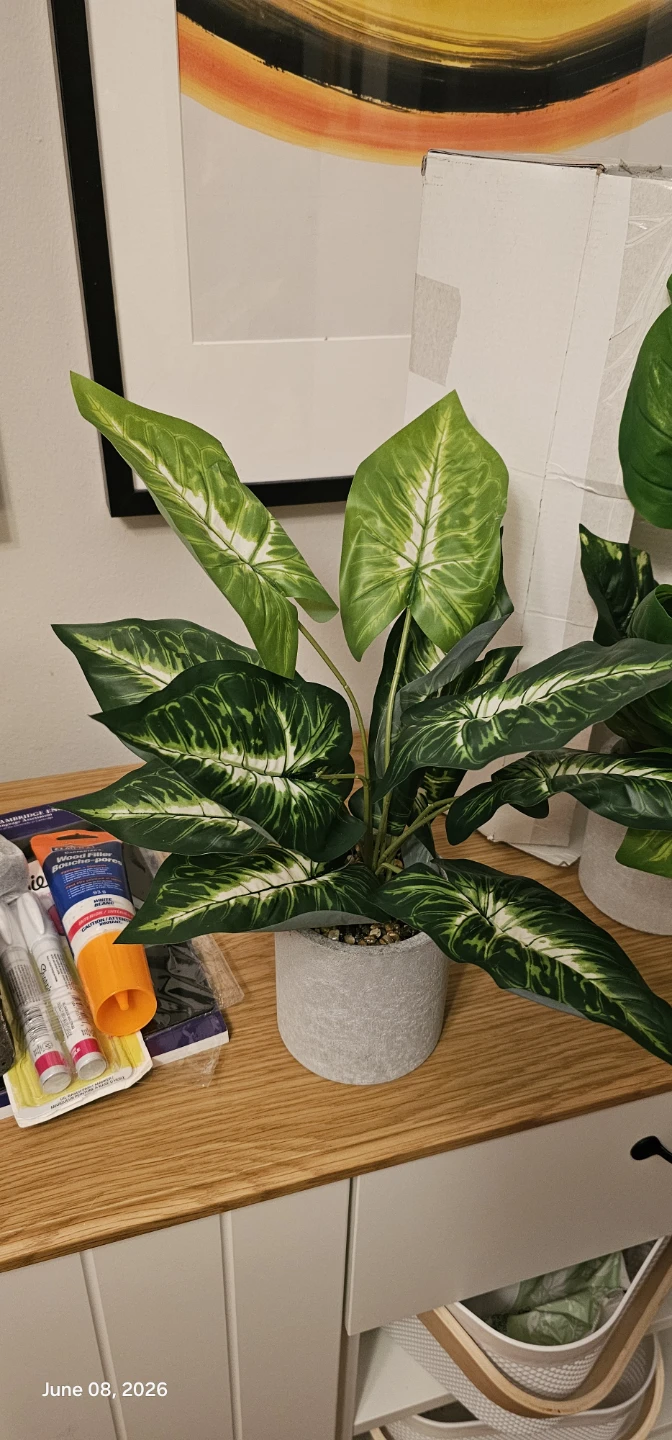 Der Rose 2pcs Faux Plants Taro Leaf and Greenery Leaf