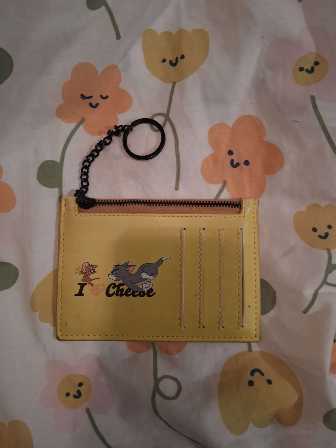 Yellow Tom & Jerry "I Love Cheese" Cardholder with Keychain - photo 2
